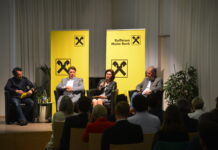 Podium mit Tom Walek, Rudolf Könighofer, Evelin David und Erwin Tinhof