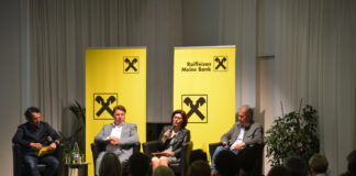 Podium mit Tom Walek, Rudolf Könighofer, Evelin David und Erwin Tinhof