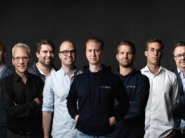 Die Gründer von goUrban mit ihren neuen Investoren: Peter Bachinger (aws Gründerfonds), Christoph Haimberger (aws Gründerfonds), Georg Ioannidis (Uniqa Ventures), Nikolaus Wrabetz (Uniqa Ventures), CEO Jonathan Gleixner, Bojan Jukic (goUrban), Krisztian Gyepes (Elevator Ventures) und Thomas Muchar (Elevator Ventures).