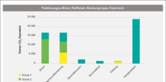 Grafik zur Treibhausgas-Bilanz der Raiffeisen Bankengruppe 2022