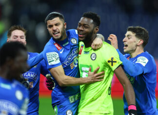 Arthur Okonkwo parierte beim Spiel gegen Red Bull Salzburg (4.2.2023) einen Strafstoß und hatte dadurch maßgeblichen Anteil am Aufstieg ins Cup-Halbfinale.