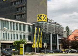 Das Gebäude der Raiffeisen Landesbank Kaernten