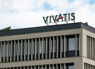 Das Vivatis-Logo am Firmensitz