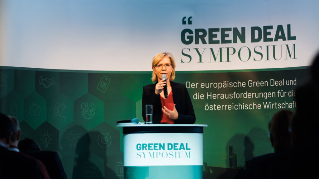 Klimaschutzministerin Leonore Gewessler gab einen Überblick über die politischen Vorhaben.
