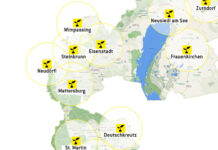 Eine Karte mit den Energiegenossenschaften im Burgenland