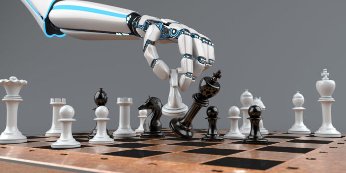 Roboterarm spielt Schach als Symbolbild für Künstliche Intelligenz
