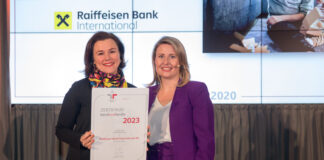 Nina Diglas, Raiffeisen Bank International, und Susanne Raab, Bundesministerin für Frauen, Familie, Integration und Medien