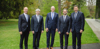 Christof Splechtna, Johann Strobl, Reinhard Mayr, Aufsichtsratsvorsitzender Johannes Peter Bachler und Thomas Wass.