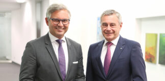 Finanzminister Magnus Brunner und RLB OÖ-Generaldirektor Heinrich Schaller