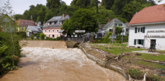 Schwere Unwetter sorgten zuletzt wieder für Überschwemmungen, hier in Deutschfeistritz.