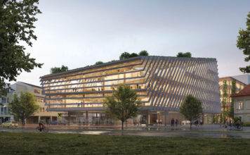 Ein Rendering des neuen Firmengebäudes der RLB Kärnten