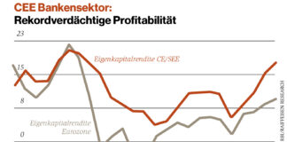 Grafik: Vergleich Eigenkapitalrendite CE/SEE zu Eurozone