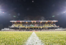 Blick auf die Tribüne der Lavanttal Arena
