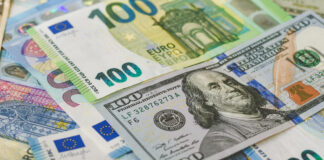 Symbolbild, Euro- und Dollar-Schiene