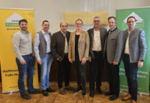 Obmann-Stv. Hannes Steinböck, Agrar-Spartenleiter Harald Schüttengruber, Geschäftsführer Herbert Schadenhofer, Referentin der LK NÖ Vera Pachtrog-Wilfinger, Aufsichtsrat Fritz Buchinger, Präsident der LK NÖ Johannes Schmuckenschlager und Geschäftsführer Christoph Pesl