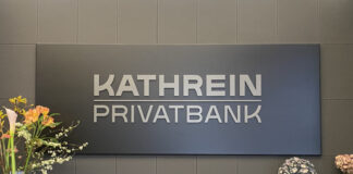 Kathrein Privatbank Schild im Eingangsbereich