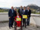 Gruppenfoto mit den Geehrten: Michael Porenta, Vizerektorin Michaela Rückl, Carina Premstaller, Andreas Schröder, Patrick Bammer und Volker Ziegler