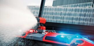 Feuerwehr heute mit Blaulicht als Symbolbild für die Firma Rosenbauer