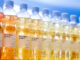 Austria Juice PET Flaschen mit Säften in einer Reihe