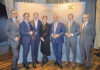 Gruppenfoto von der Generalversammlung: Aufsichtsratsvorsitzender Werner Borns, Geschäftsleiter Johannes Jaindl, RLB NÖ-Wien-Vorstand Roland Mechtler, AR-Vorsitzender-Stv. Katharina Brier, Obmann des RRV NÖ-Wien Josef Pröll, Obmann Martin Minkowitsch und Geschäftsleiter Günther Harold