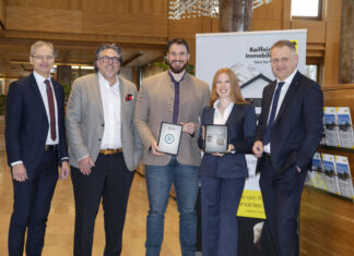 Andreas Derndorfer (Geschäftsleiter RVS Salzburg), Michael Kühlwein, Felix Brandstetter (MFP Digital GmbH), Jana Karl, Peter Mayr (Raiffeisen Immobilien Salzburg)