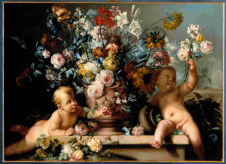 Ignaz Stern, Blumen in Vase mit zwei Putten, 1748 © Residenzgalerie Salzburg, Aufnahme Fotostudio Ulrich Ghezzi, Oberalm