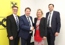 RLB Burgenland Vorstand: Rudolf Suttner, Rudolf Könighofer, Eva Fugger und Matthias Trost