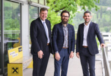 Gruppenbild: Thomas Wass, Michael Kirchler und Daniel Kaldinazzi sind von der Raiffeisen-Junior-App begeistert.