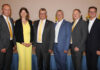 Gruppenfoto von der Generalversammlung der RRB Güssing-Jennersdorf: Die Vorstandsdirektoren Jürgen Böhm und Karin Saiger, der AR-Vorsitzende Berthold Schlaffer, sein Stellvertreter Gerhard Granitz und Vorstandsdirektor Günter Penthor sowie RLB-Burgenland-Vorstand Rudolf Suttner