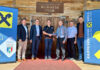 AR-Vorsitzender Roland Golger (Hertha Wels), Geschäftsleiter Michael Hag (RB Wels), Wolfgang Nöstlinger, Roland Hechenberger, Vizepräsident Alfred Huemer (Hertha Wels) und Marketingleiter Michael Mandlbauer (RB Wels)
