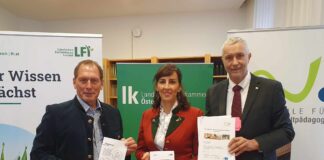 LKÖ-Präsident Josef Moosbrugger, LFI-Obfrau Maria Hutter und HAUP-Rektor Thomas Haase bei der Präsentation der Studie „Mehrwert durch Bildung“