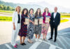 #beeraiffeisen-Projektleiterin Christine Hofer, Eva Radenich (Kategorie Privatpersonen), Silvia Traxl (Kategorie Gemeinden & Vereine), Katharina Birnbaumer (Kategorie Schulen & Kindergärten), Martina Überall (Kategorie Unternehmen & Institutionen) und RLB-Vorstand Christof Splechtna