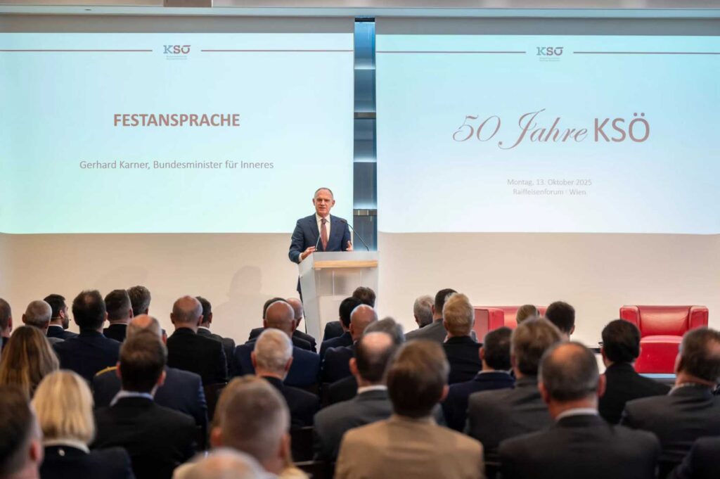 Innenminister Gerhard Karner beim Festakt zu 50 Jahre KSÖ