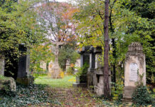 Friedhöfe: Erinnerungen in Stein und Gusseisen 99 Grabsteine erinnern im Waldmüller- park an den ehemaligen Friedhof