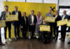 Dietmar Kerschbaum (Resonanzraum), Florian Rammesmayer (Caritas), Vorstandsdirektor Matthias Trost, Alexandra Rieger (Resonanzraum), Generaldirektor Rudolf Könighofer und Stellvertreterin Eva Fugger, Manfred Seifert (ÖZIV Burgenland), Harald Jankovits (Sterntalerhof), Vorstandsdirektor Rudolf Suttner, Nikolaus Scharmer (Burgenländisches Hilfswerk) und Werner Krusbersky (Kinderdorf Pöttsching)