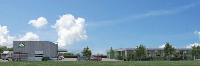 Skizze des Neubau des Lagerhauses Grödig