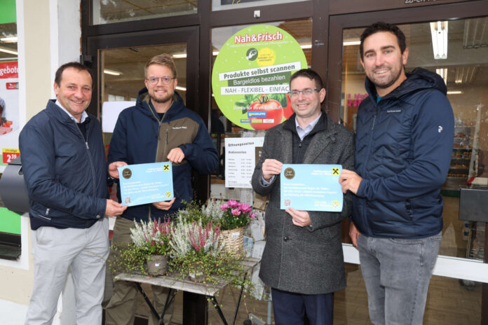Sehr erfreut über die Kooperation zeigten sich der Vizebürgermeister der Marktgemeinde Kapelln Franz Rödl, Greißlerei-Obmann Stv. Alexander Hirschböck, Michael Hell, Obmann der RBR St. Pölten, und Greißlerei-Obmann Andreas Munk