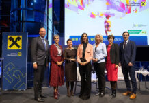 Funktionärinnen-Netzwerkabend: „KI wird die Welt verändern“ Reinhard Schwendtbauer, Maria Neubauer, Sigrid Burkowski, Doris Lippert, Bettina Kastner, Generaldirektor-Stv. Michaela Keplinger-Mitterlehner und Manuel Schwarzinger