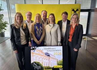 Landesrätin Daniela Winkler, Markus Ulram, Gabriele Schindl, Sebastian Holecek, Philippa Königsegg-Aulendorf, Rudolf Könighofer und Generaldirektor-Stellvertreterin Eva Fugger