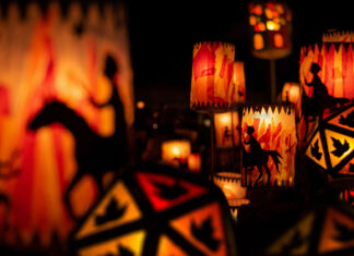 Verschiedene leuchtende Laternen