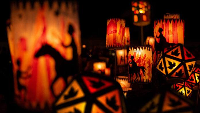 Verschiedene leuchtende Laternen