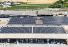 Lagerhaus Wiener Becken: Sichtbares ESG-Engagement Photovoltaikanlage am Dach des Standorts Gramatneusiedl