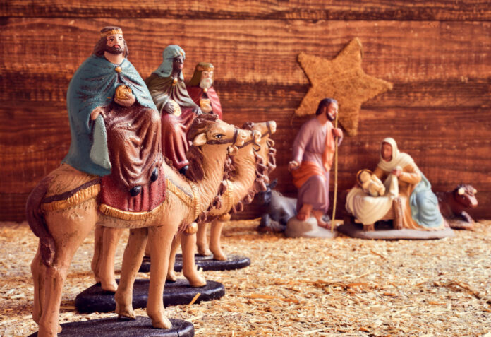 Krippenszene mit den drei heiligen Königen