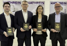 Kathrein freut sich über prämierte ESG-Expertise Die Fondsmanager mit ihren Auszeichnungen: Florian König, Andreas Weidinger, Andrea Otta und Thomas Odehnal