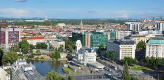Symbolbild Ballungsraum: Blick auf Wien von oben