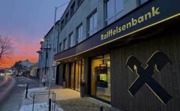 Die neue Bankstelle der Raiffeisen-Regionalbank Gänserndorf von außen