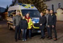 Firmenkundenberater Andreas Thaler, Andrea Kofler, Gerhard Czappek, Michael Rieser, Regional­leiter Christian Wiechenthaler und Thomas Schwaighofer