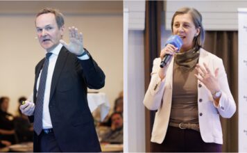 Wettbewerbsfähigkeit: Vom Weckruf zum Reformversprechen Collage mit Franz Schellhorn und Barbara Eibinger-Miedl