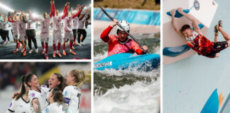 Fotocollage von Raiffeisen-Sportlern