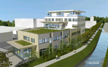 Visualisierung neues Gebäude Raiffeisenbank Grieskirchen